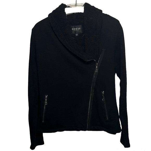 GUESS Asymmetrical Sherpa Lined Jacket - Picture 2 of 12